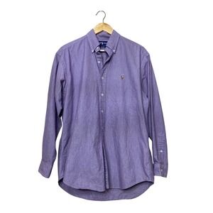 Polo Ralph Lauren Blake Mens Medium Purple Micro Stripe Cotton Button Down Shirt
